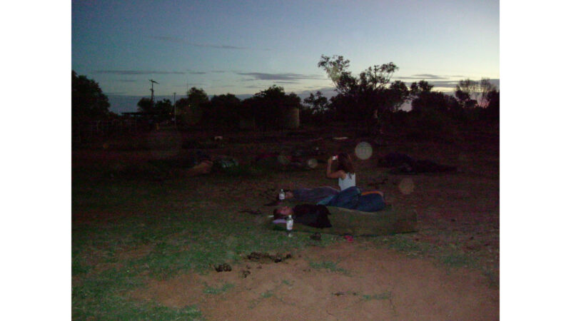 sleep in a field in a sleeping bag